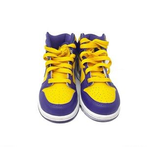 Kids High-Top Sneakers - Purple and Yellow